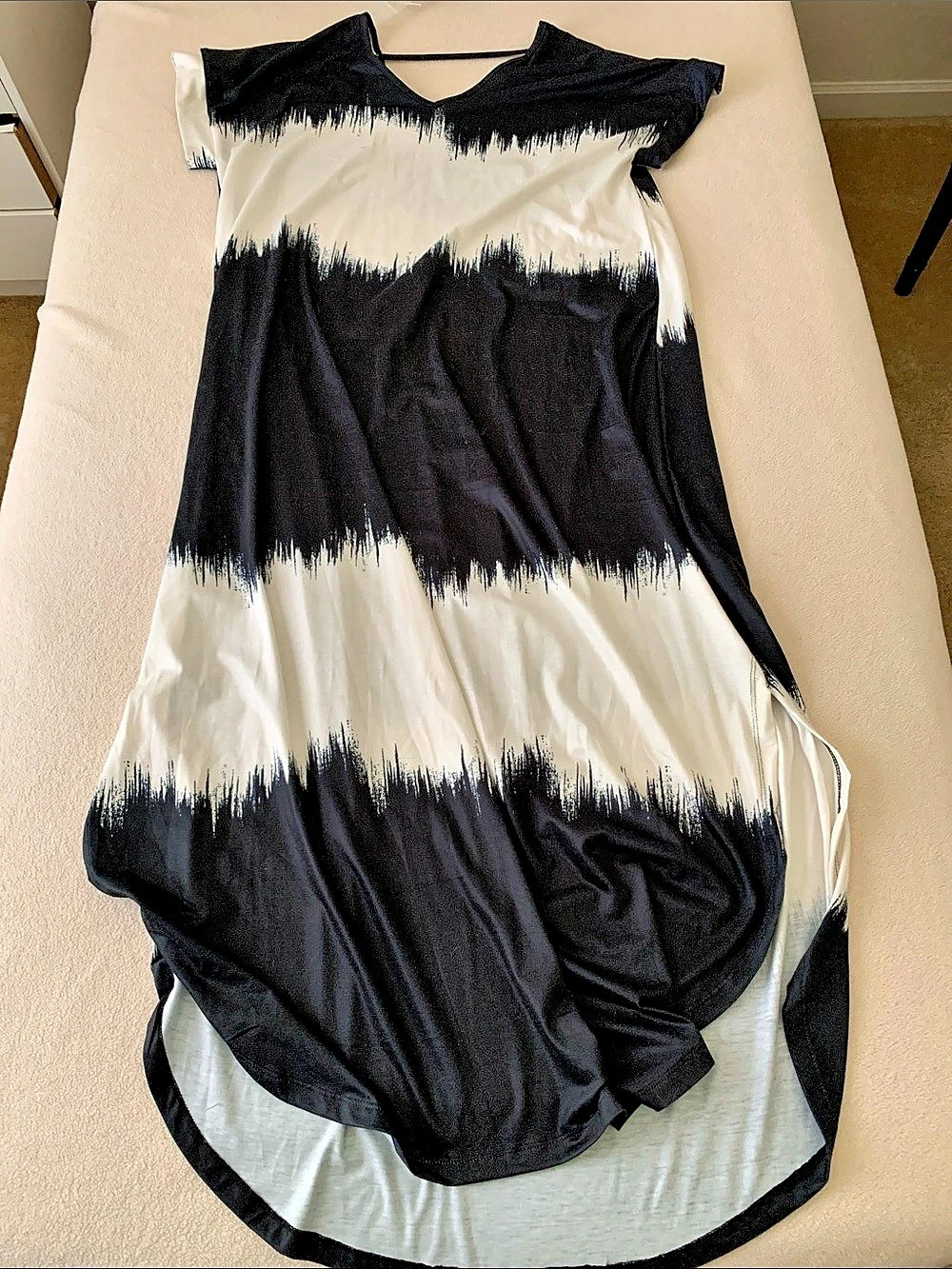 Black & White Abstract Maxi Dress